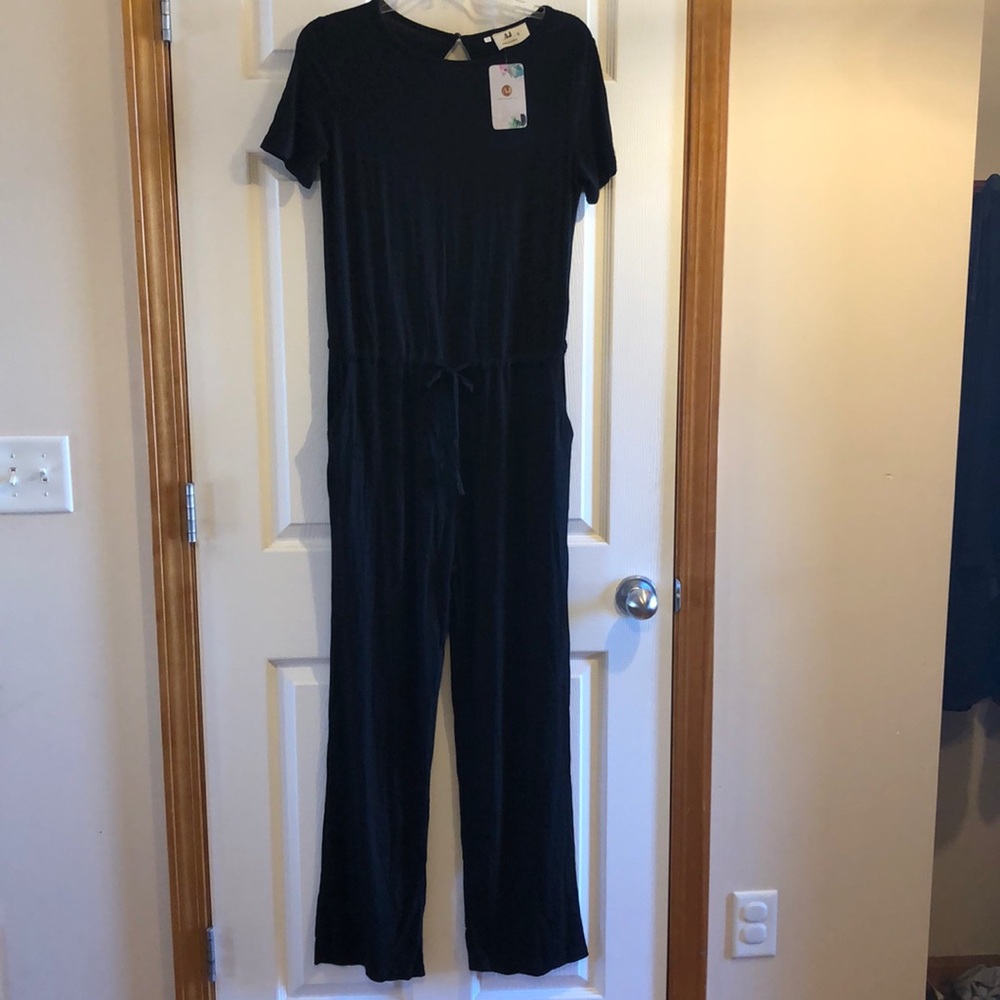 Small Amelia James Short Sleeve Black Jumpsuit